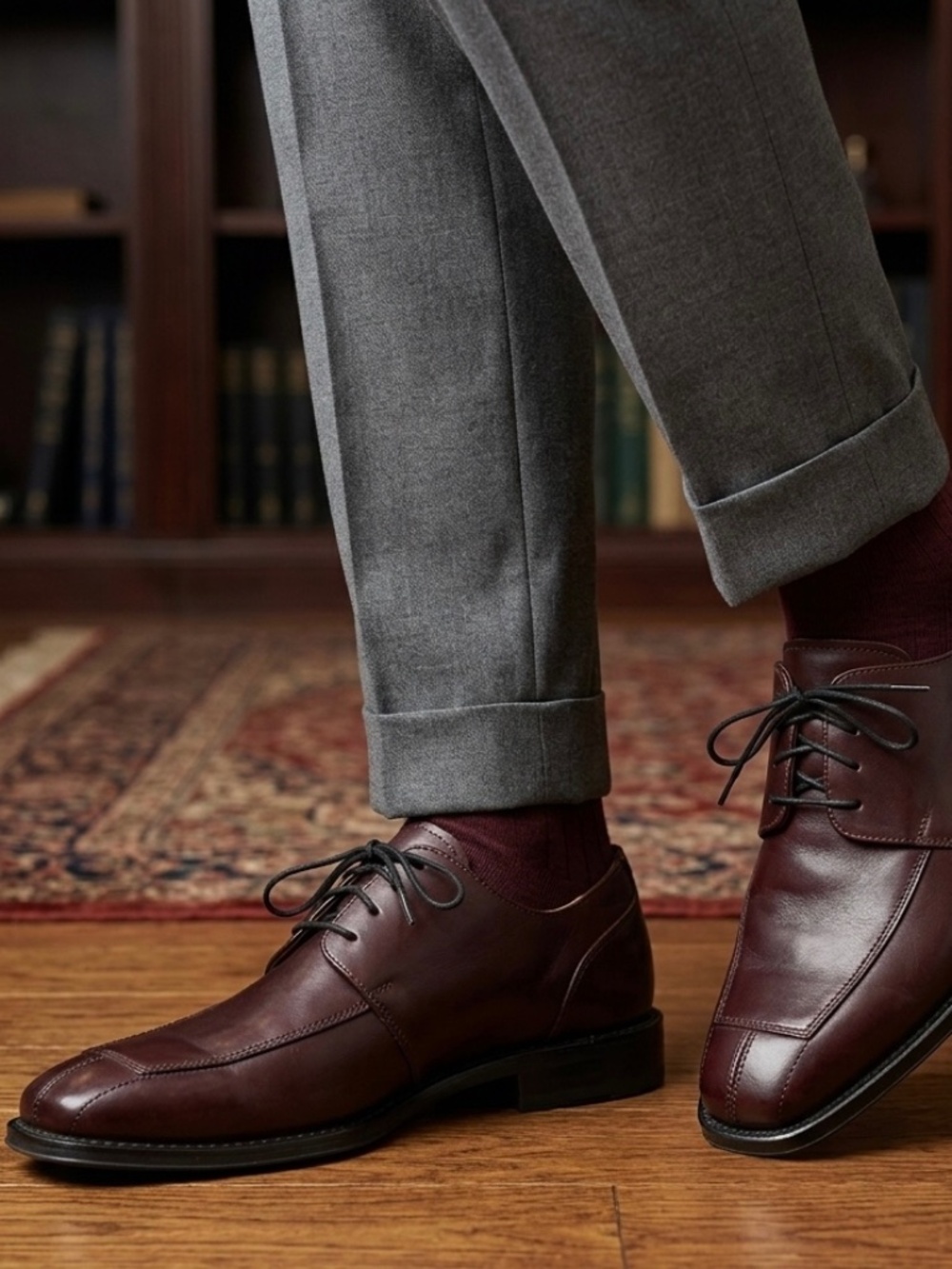 Florsheim Men's Size 10 Burgundy Leather Dress Shoes Cap Toe Oxford Elegant